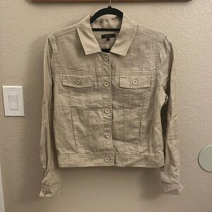 Quince Linen Jacket, size small, color driftwood